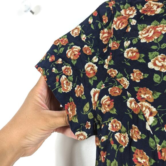 Vintage Express Romper Women's Size 1/2 Floral 90s Flowy Shorts - Picture 3 of 7